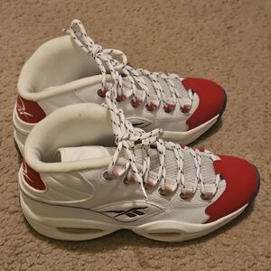 Reebok White and Red Athletic Shoes No Box.